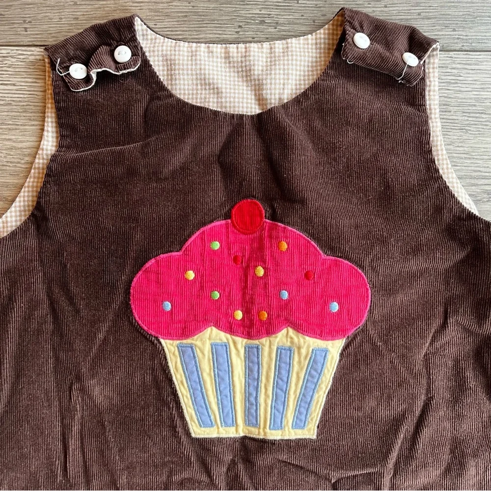 Royal Kidz Toddler Girl Smocked Reversible Fall Dress - Leaves & Cupcake